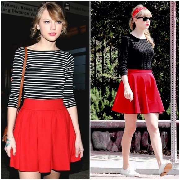 Banana Republic Red A-Line Mini Skirt Pleated Cocktail - Picture 4 of 12